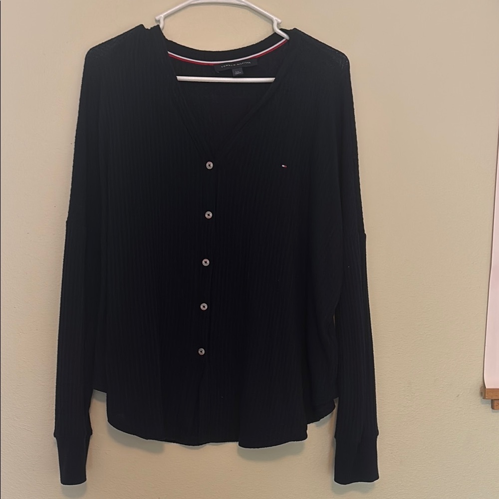 Tommy Hilfiger Black Long Sleeve Button Down Shirt